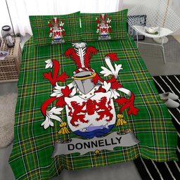 Irish Donnelly or O'Donnelly Coat of Arms Family Crest Ireland Bedding Set Irish National Tartan Irish County Bedding Set Duvet Covers