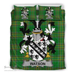 Irish Watson Coat of Arms Family Crest Ireland Bedding Set Irish National Tartan Irish County Bedding Set Duvet Covers