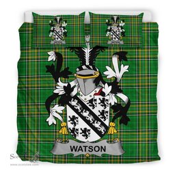 Irish Watson Coat of Arms Family Crest Ireland Bedding Set Irish National Tartan Irish County Bedding Set Duvet Covers