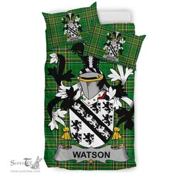 Irish Watson Coat of Arms Family Crest Ireland Bedding Set Irish National Tartan Irish County Bedding Set Duvet Covers