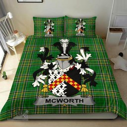 Irish McWorth or MacWorth Coat of Arms Family Crest Ireland Bedding Set Irish National Tartan Irish County Bedding Set Duvet Covers