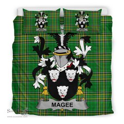 Irish Magee or McGee Coat of Arms Family Crest Ireland Bedding Set Irish National Tartan Irish County Bedding Set Duvet Covers