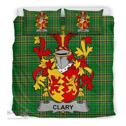 Irish Clary or O'Clary. Coat of Arms Family Crest Ireland Bedding Set Irish National Tartan Irish County Bedding Set Duvet Covers