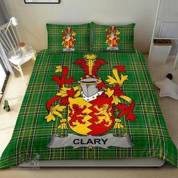 Irish Clary or O'Clary. Coat of Arms Family Crest Ireland Bedding Set Irish National Tartan Irish County Bedding Set Duvet Covers