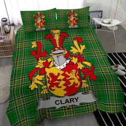 Irish Clary or O'Clary. Coat of Arms Family Crest Ireland Bedding Set Irish National Tartan Irish County Bedding Set Duvet Covers