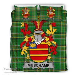 Irish Muschamp Coat of Arms Family Crest Ireland Bedding Set Irish National Tartan Irish County Bedding Set Duvet Covers