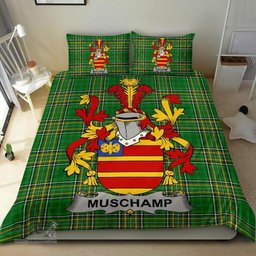 Irish Muschamp Coat of Arms Family Crest Ireland Bedding Set Irish National Tartan Irish County Bedding Set Duvet Covers