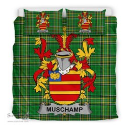 Irish Muschamp Coat of Arms Family Crest Ireland Bedding Set Irish National Tartan Irish County Bedding Set Duvet Covers