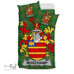 Irish Muschamp Coat of Arms Family Crest Ireland Bedding Set Irish National Tartan Irish County Bedding Set Duvet Covers