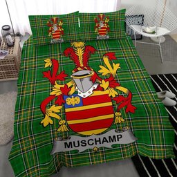 Irish Muschamp Coat of Arms Family Crest Ireland Bedding Set Irish National Tartan Irish County Bedding Set Duvet Covers