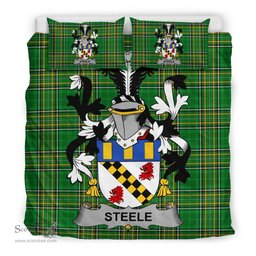 Irish Steele Coat of Arms Family Crest Ireland Bedding Set Irish National Tartan Irish County Bedding Set Duvet Covers