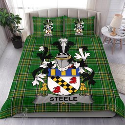 Irish Steele Coat of Arms Family Crest Ireland Bedding Set Irish National Tartan Irish County Bedding Set Duvet Covers
