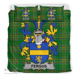 Irish Fergus or O'Fearghus Coat of Arms Family Crest Ireland Bedding Set Irish National Tartan Irish County Bedding Set Duvet Covers