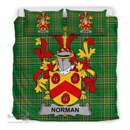 Irish Norman Coat of Arms Family Crest Ireland Bedding Set Irish National Tartan Irish County Bedding Set Duvet Covers