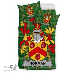 Irish Norman Coat of Arms Family Crest Ireland Bedding Set Irish National Tartan Irish County Bedding Set Duvet Covers