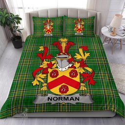 Irish Norman Coat of Arms Family Crest Ireland Bedding Set Irish National Tartan Irish County Bedding Set Duvet Covers