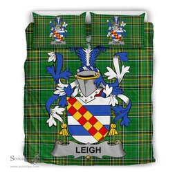 Irish Leigh or McLaeghis Coat of Arms Family Crest Ireland Bedding Set Irish National Tartan Irish County Bedding Set Duvet Covers