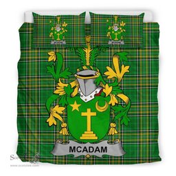 Irish McAdam Coat of Arms Family Crest Ireland Bedding Set Irish National Tartan Irish County Bedding Set Duvet Covers
