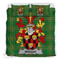 Irish Wiggat Coat of Arms Family Crest Ireland Bedding Set Irish National Tartan Irish County Bedding Set Duvet Covers