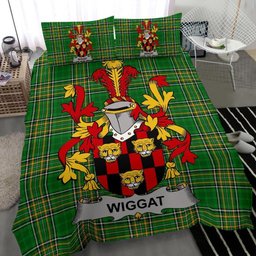 Irish Wiggat Coat of Arms Family Crest Ireland Bedding Set Irish National Tartan Irish County Bedding Set Duvet Covers