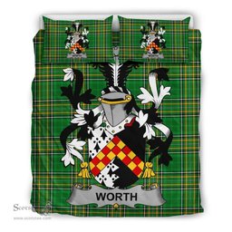Irish Worth or McWorth Coat of Arms Family Crest Ireland Bedding Set Irish National Tartan Irish County Bedding Set Duvet Covers