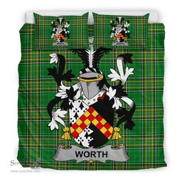 Irish Worth or McWorth Coat of Arms Family Crest Ireland Bedding Set Irish National Tartan Irish County Bedding Set Duvet Covers