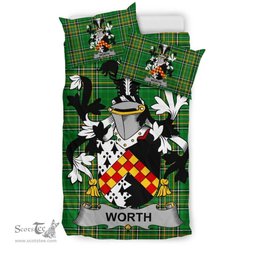 Irish Worth or McWorth Coat of Arms Family Crest Ireland Bedding Set Irish National Tartan Irish County Bedding Set Duvet Covers