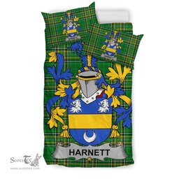 Irish Harnett or Hartnet Coat of Arms Family Crest Ireland Bedding Set Irish National Tartan Irish County Bedding Set Duvet Covers