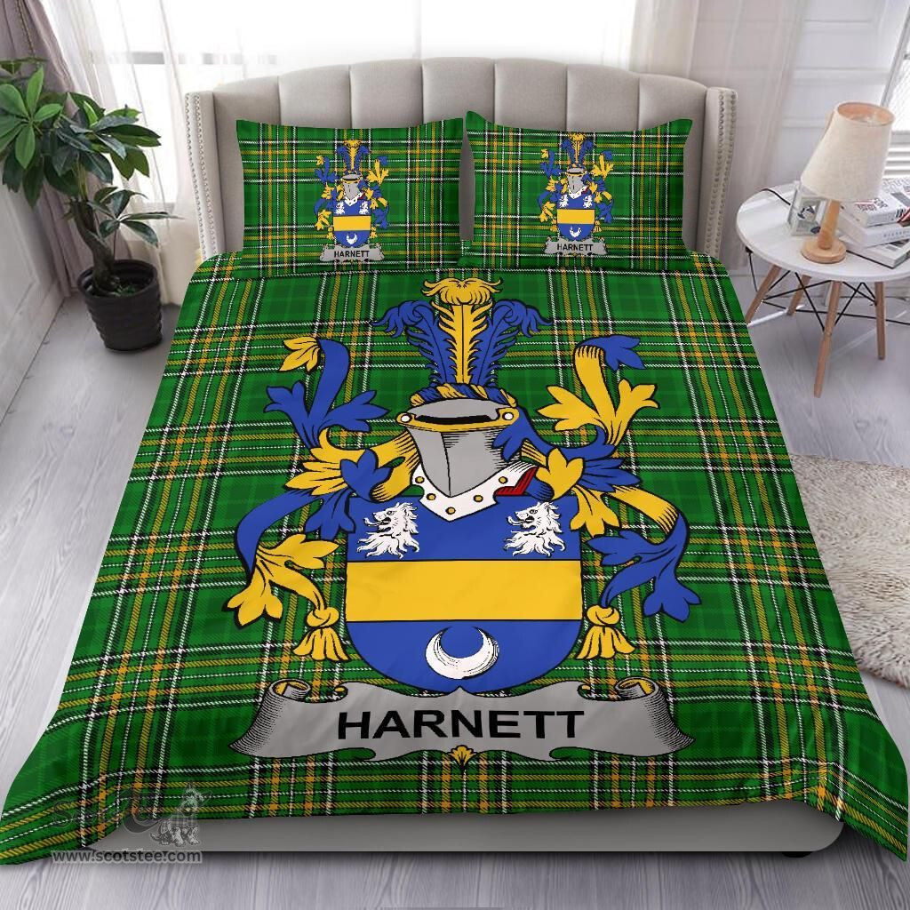 Irish Harnett or Hartnet Coat of Arms Family Crest Ireland Bedding Set Irish National Tartan Irish County Bedding Set Duvet Covers