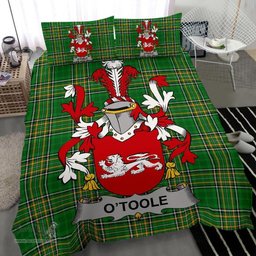 Irish Toole or O'Toole Coat of Arms Family Crest Ireland Bedding Set Irish National Tartan Irish County Bedding Set Duvet Covers