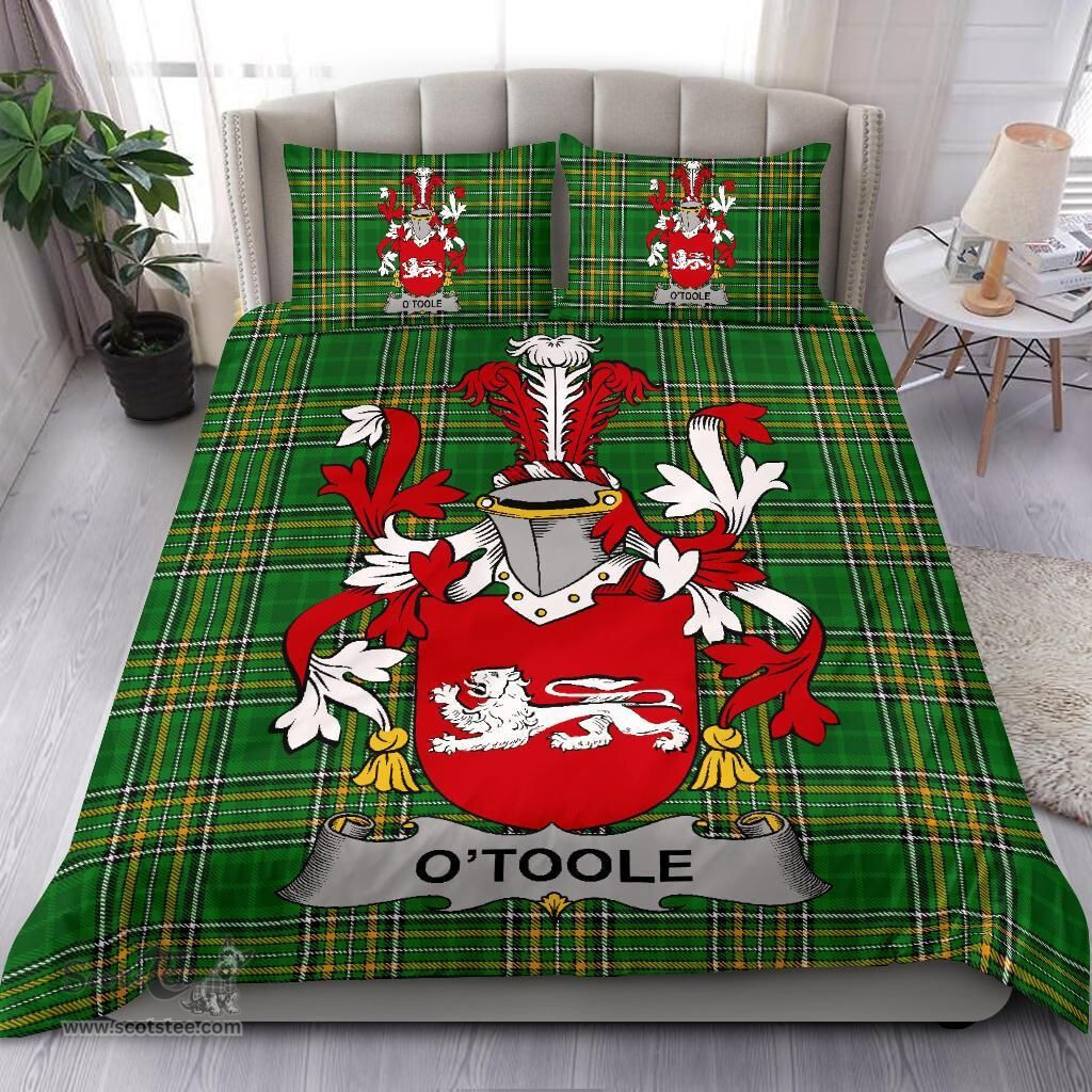 Irish Toole or O'Toole Coat of Arms Family Crest Ireland Bedding Set Irish National Tartan Irish County Bedding Set Duvet Covers