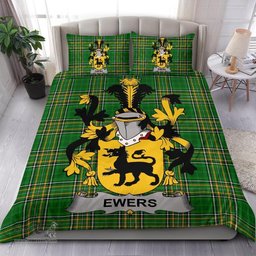 Irish Ewers Coat of Arms Family Crest Ireland Bedding Set Irish National Tartan Irish County Bedding Set Duvet Covers