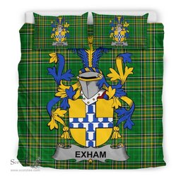 Irish Exham Coat of Arms Family Crest Ireland Bedding Set Irish National Tartan Irish County Bedding Set Duvet Covers