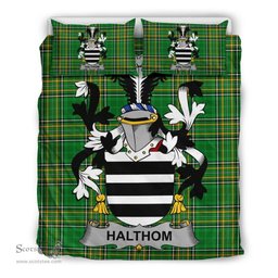 Irish Halthom Coat of Arms Family Crest Ireland Bedding Set Irish National Tartan Irish County Bedding Set Duvet Covers