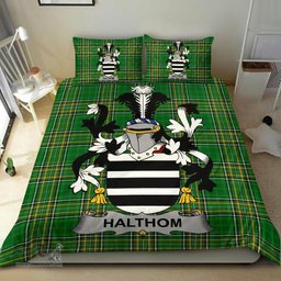 Irish Halthom Coat of Arms Family Crest Ireland Bedding Set Irish National Tartan Irish County Bedding Set Duvet Covers