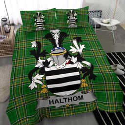 Irish Halthom Coat of Arms Family Crest Ireland Bedding Set Irish National Tartan Irish County Bedding Set Duvet Covers