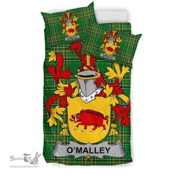 Irish Malley or O'Malley Coat of Arms Family Crest Ireland Bedding Set Irish National Tartan Irish County Bedding Set Duvet Covers