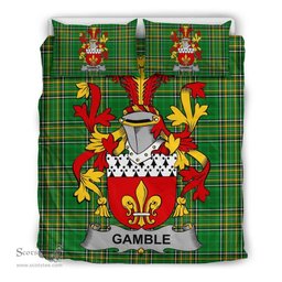 Irish Gamble Coat of Arms Family Crest Ireland Bedding Set Irish National Tartan Irish County Bedding Set Duvet Covers