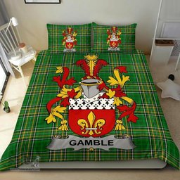 Irish Gamble Coat of Arms Family Crest Ireland Bedding Set Irish National Tartan Irish County Bedding Set Duvet Covers