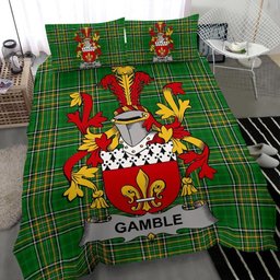 Irish Gamble Coat of Arms Family Crest Ireland Bedding Set Irish National Tartan Irish County Bedding Set Duvet Covers