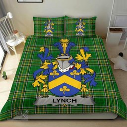 Irish Lynch Coat of Arms Family Crest Ireland Bedding Set Irish National Tartan Irish County Bedding Set Duvet Covers
