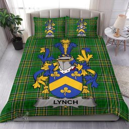 Irish Lynch Coat of Arms Family Crest Ireland Bedding Set Irish National Tartan Irish County Bedding Set Duvet Covers