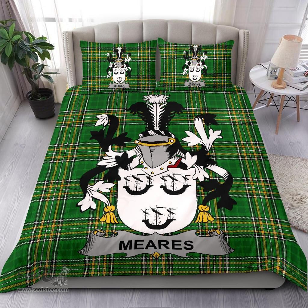Irish Meares Coat of Arms Family Crest Ireland Bedding Set Irish National Tartan Irish County Bedding Set Duvet Covers