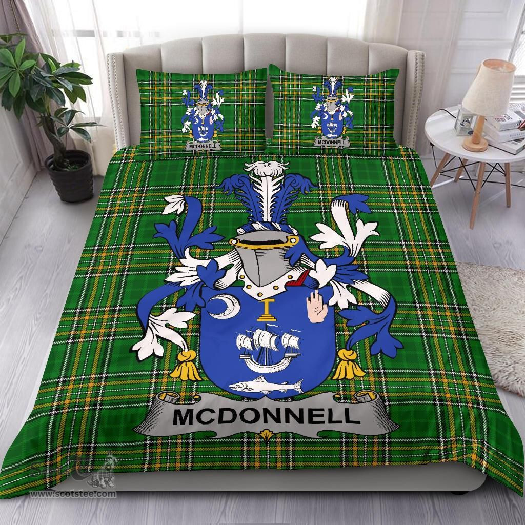 Irish McDonnell Coat of Arms Family Crest Ireland Bedding Set Irish National Tartan Irish County Bedding Set Duvet Covers