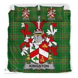 Irish Kingston Coat of Arms Family Crest Ireland Bedding Set Irish National Tartan Irish County Bedding Set Duvet Covers