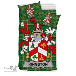 Irish Kingston Coat of Arms Family Crest Ireland Bedding Set Irish National Tartan Irish County Bedding Set Duvet Covers