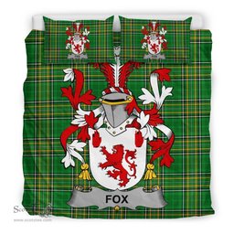 Irish Fox Coat of Arms Family Crest Ireland Bedding Set Irish National Tartan Irish County Bedding Set Duvet Covers