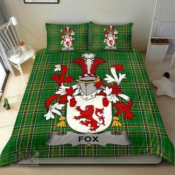 Irish Fox Coat of Arms Family Crest Ireland Bedding Set Irish National Tartan Irish County Bedding Set Duvet Covers