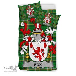 Irish Fox Coat of Arms Family Crest Ireland Bedding Set Irish National Tartan Irish County Bedding Set Duvet Covers