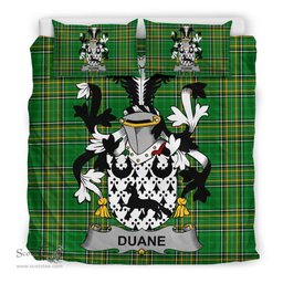 Irish Duane or O'Devine Coat of Arms Family Crest Ireland Bedding Set Irish National Tartan Irish County Bedding Set Duvet Covers